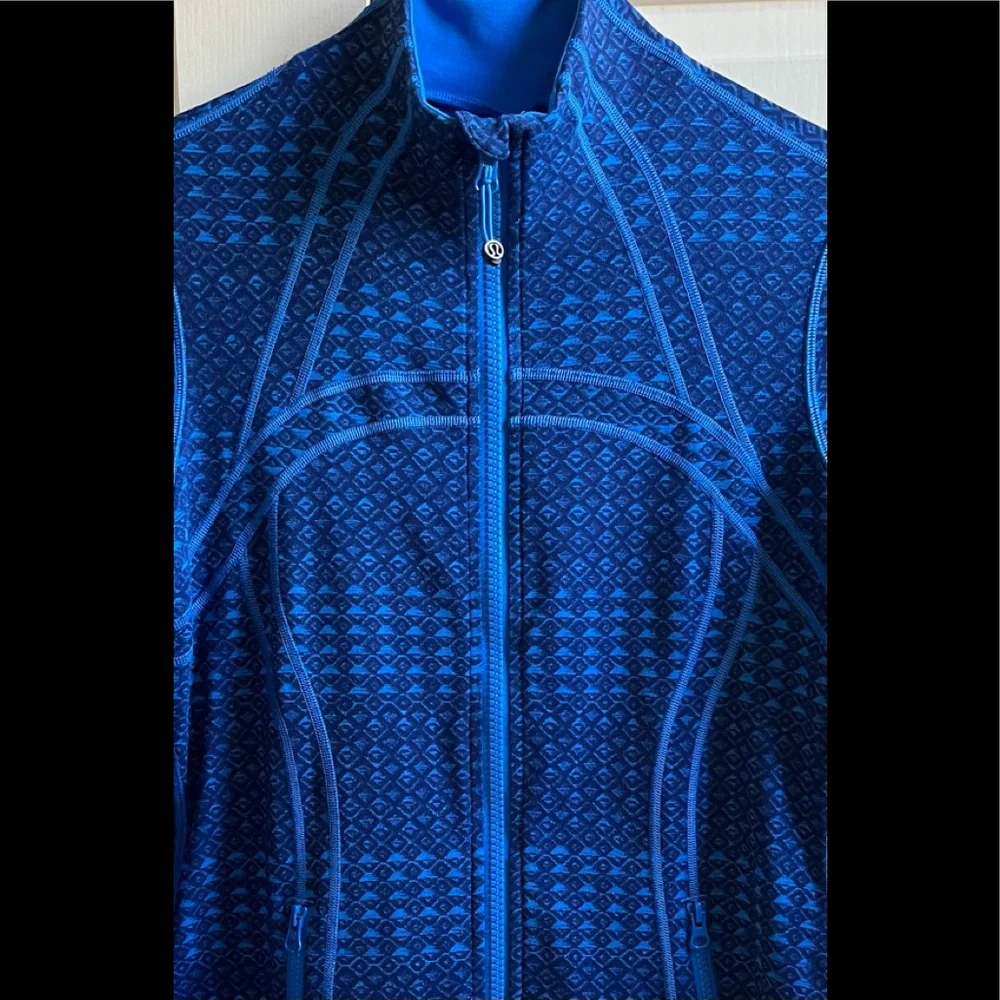 🍒LULULEMON DEFINE Jacket TRIOMETRIC Hero Lakeside Blue sz 12 - VHTF PATTERN!! - Picture 2 of 6